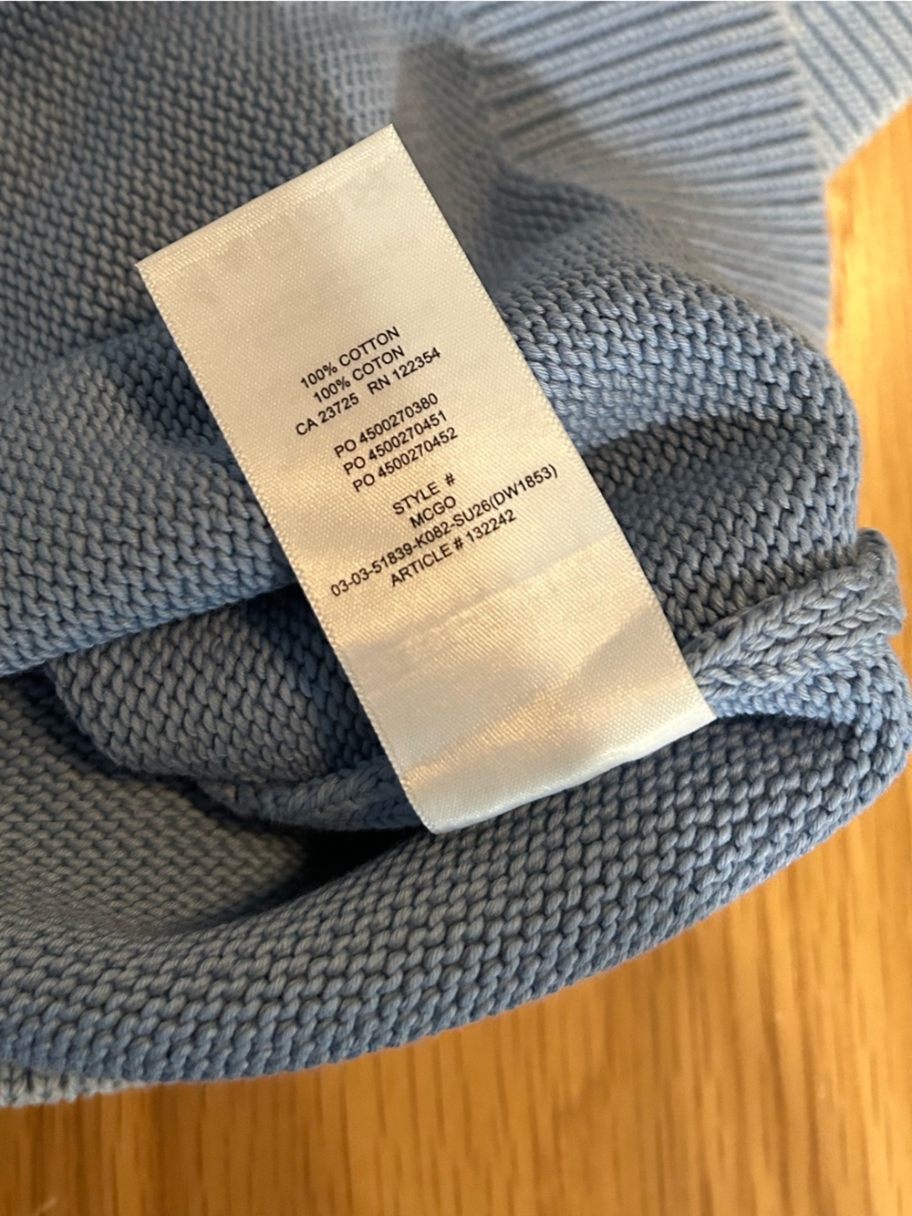 Aritzia TNA Hermosa Sweater Sun-faded Ripple Blue, Size XL NWT - Picture 9 of 11
